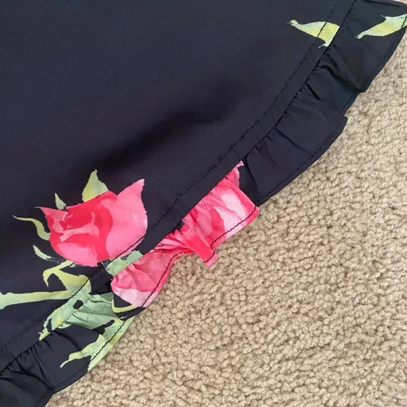 Floral Satin Ruffle Short - Picture 9 of 10